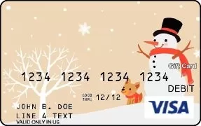 Snowman with Dog Gift Card 