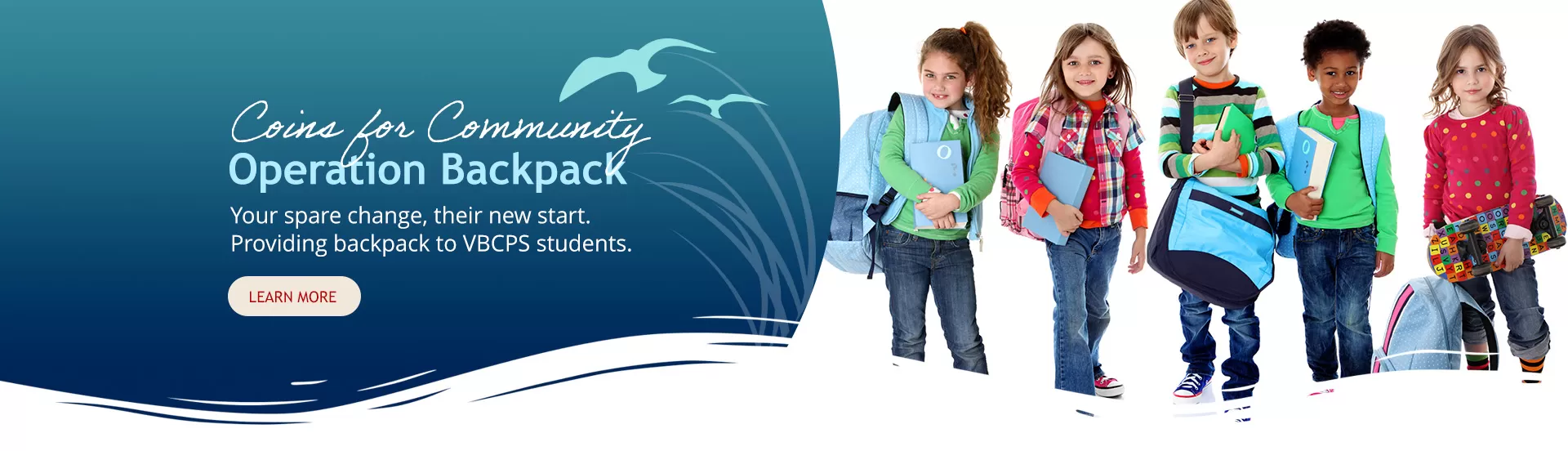 Children wearing backpacks