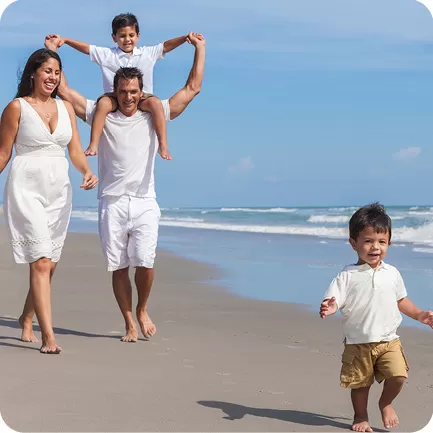 Family on the beach 
